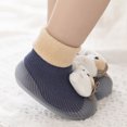 thumbnail image 3 of HUANBAI Kids Toddler Baby Boys Girls Solid Warm Knit Soft Sole Rubber Shoes Socks Slipper Stocking 3-6 Months, 3 of 7