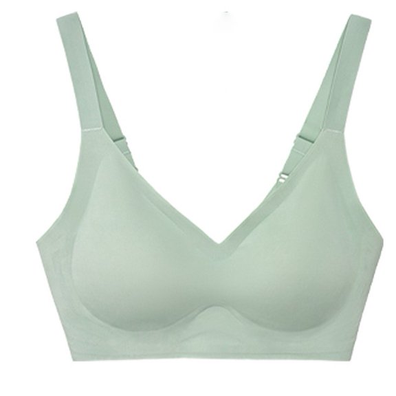 Clearance！ DondPO Bras for Women,Women's Seamless Wireless Bra Comfort Bralettes Soft No Underwire Full Coverage T Shirt Bra,Push Up Bra,Seamless Bra Green L