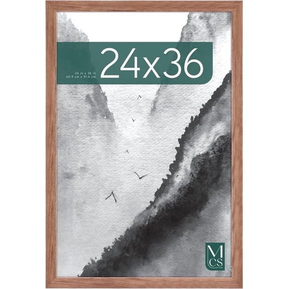 MCS Museum Poster Frame 24x36 Medium Oak, Vertical & Horizontal Wall Hanging Large Picture Frame for Photos, Posters & Art Prints  (1-Pack)