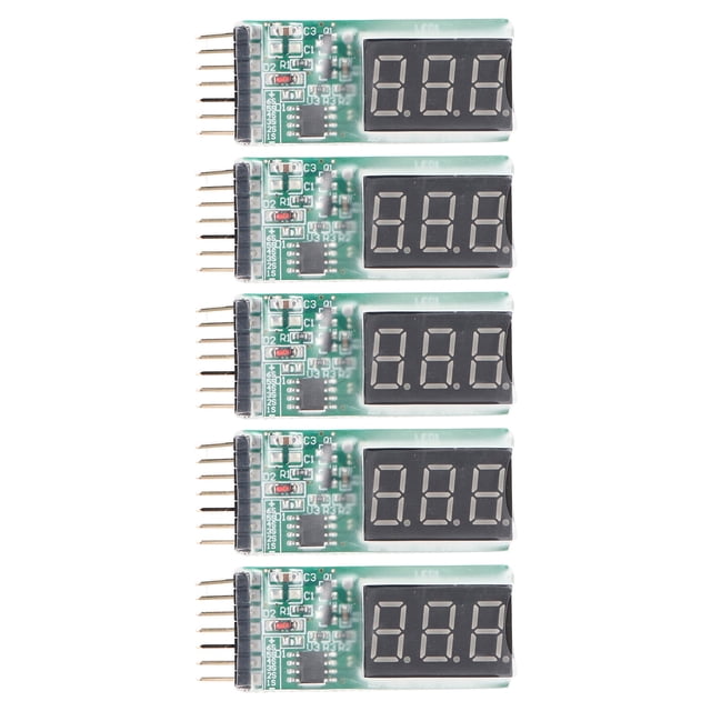 Medidor de voltaje de batería de 5 uds, indicador de nivel de capacidad del Monitor para baterías de litio 2-6S