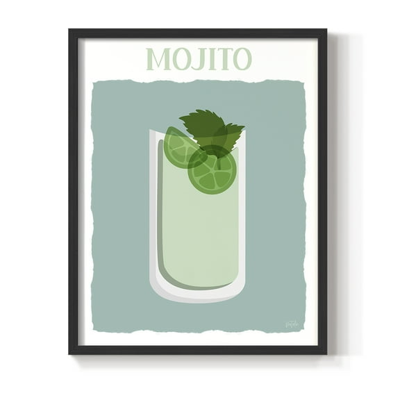Mojito in Black Solid Wood 22 x 28 Framed Print
