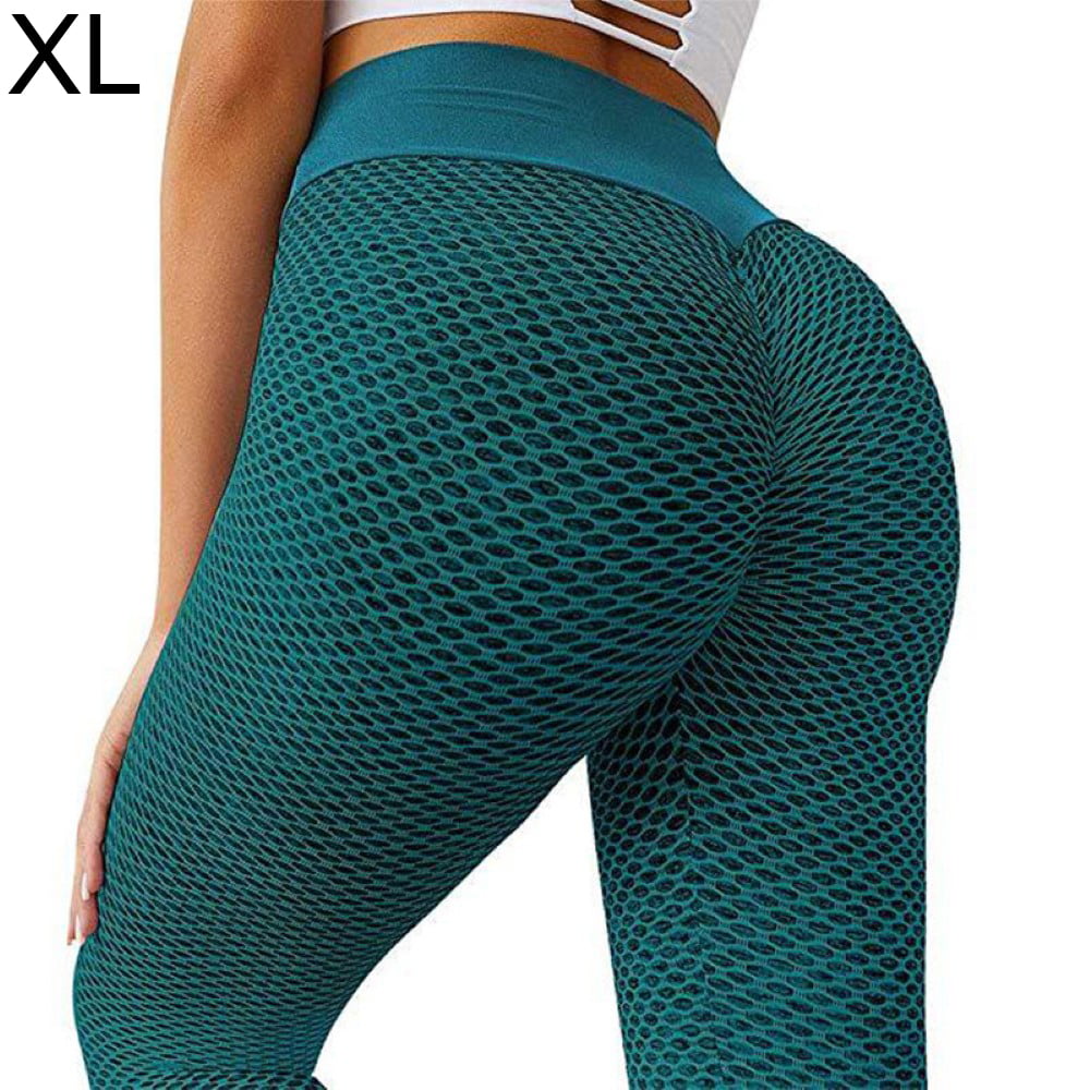 Womens Push Up Yoga Leggings Sports Pants Ruched High Waist Gym Fitness Trousers