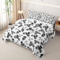 thumbnail image 3 of Castle Fairy Black White Motocross Rider Quilt Full for Boys,Checkered Flag Dirt Bike Full Bedspread Sets,White Black, 3 of 7