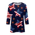 thumbnail image 3 of 4th of July Shirts Women Loose 3/4 Sleeve American Flag Print Tshirts Crew Neck Independence Day Patriotic Tunic Tops USA 250th Anniversary Celebration Party 1776-2026 Blouses, 3XL, 3 of 3