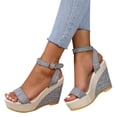 thumbnail image 5 of Women's Summer Size Wedge Fish Mouth Roman Sandals Summer Sandals Gray 40, 5 of 8