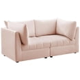 thumbnail image 2 of Meridian Furniture Jacob Pink Velvet Modular Sofa, 2 of 10