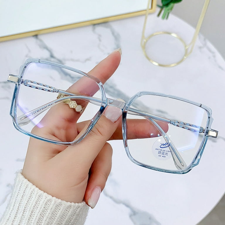 New Fashion Luxury Brand Oversized Square Reading Glasses Women Big Frame  Transparent Anti Blue Light Prescription Eyeglasses - AliExpress