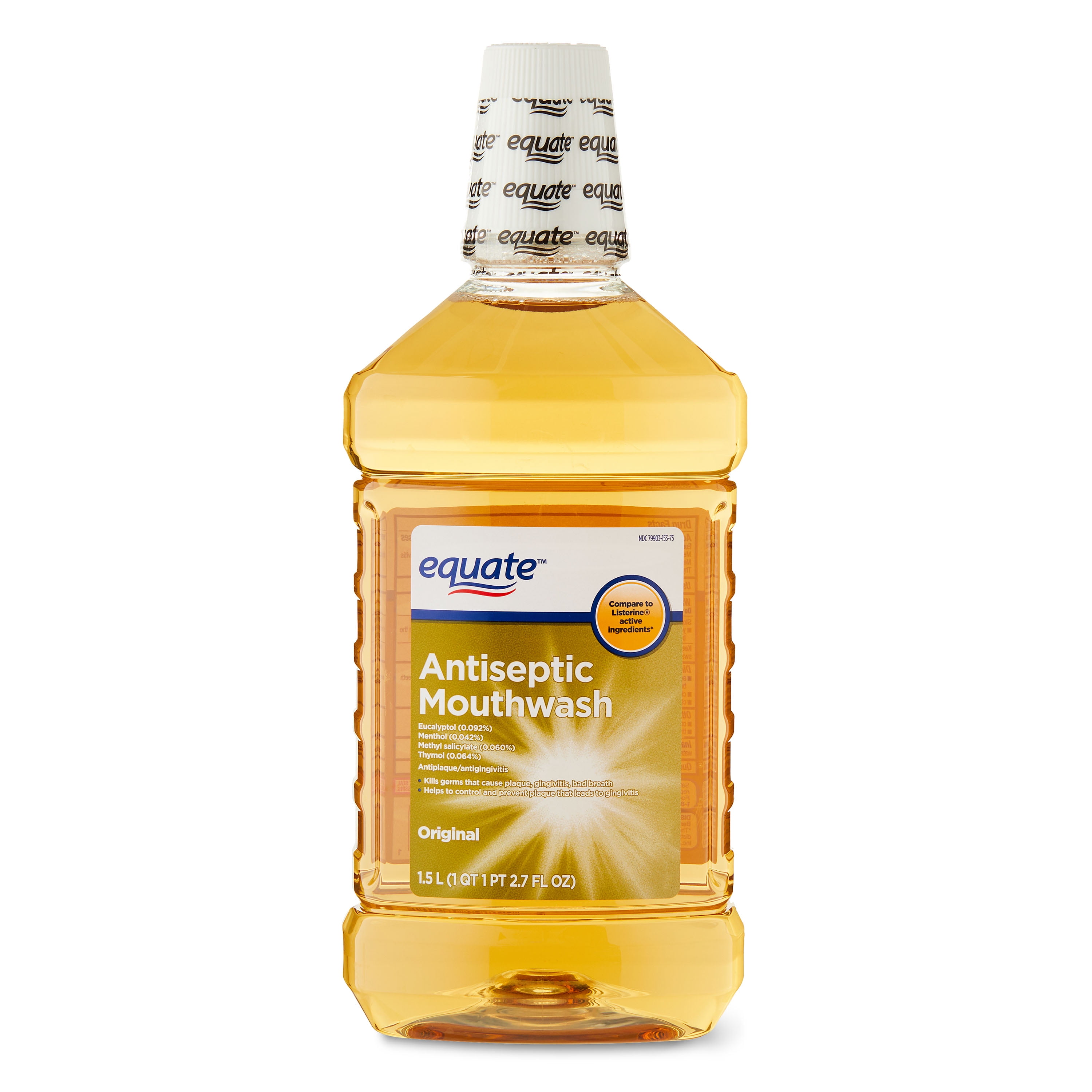 Equate Antiseptic Mouthrinse, Original, 1.5 Liters, 50.7 fl oz