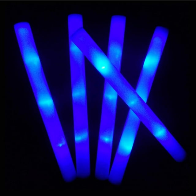 Upgraded Light up Foam Glow Sticks , Glow in The Dark Party Supplies, 3 Modes Colorful Flashing LED Light up Foam Sticks for Wedding Concert Birthday Christmas Rave Party and Event (1Pc, 16inches)