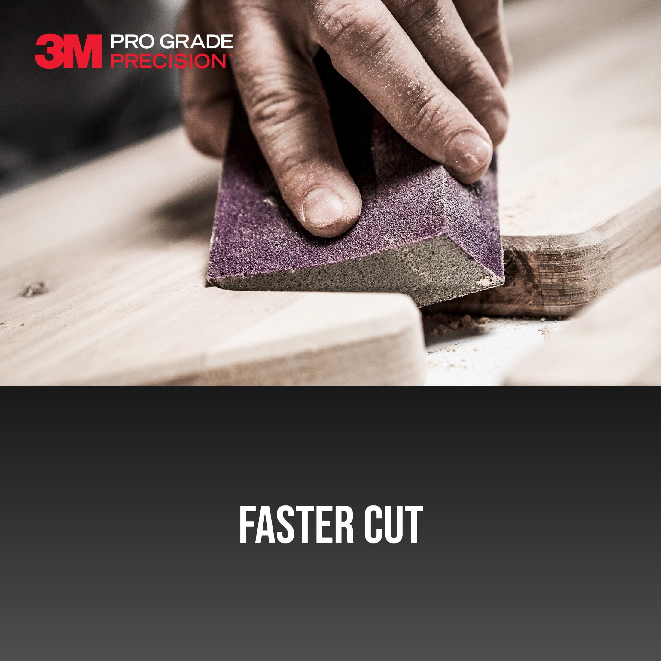 3M Pro Grade Precision Sanding Block, Faster Sanding, 2.5 in. x 4.5 in. x 1 in. , 120 Grit, Fine, 2 Sponges