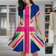 thumbnail image 2 of Colorful Grunge Union Jack Women's Classic Swing Skater Dress Casual Work Party Cocktail Dresses, 2 of 6