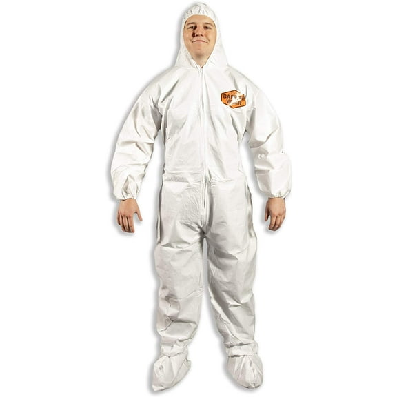 Quest Protective Apparel Barrierwear Disposable Coveralls, Size X Large, White, Single Pack