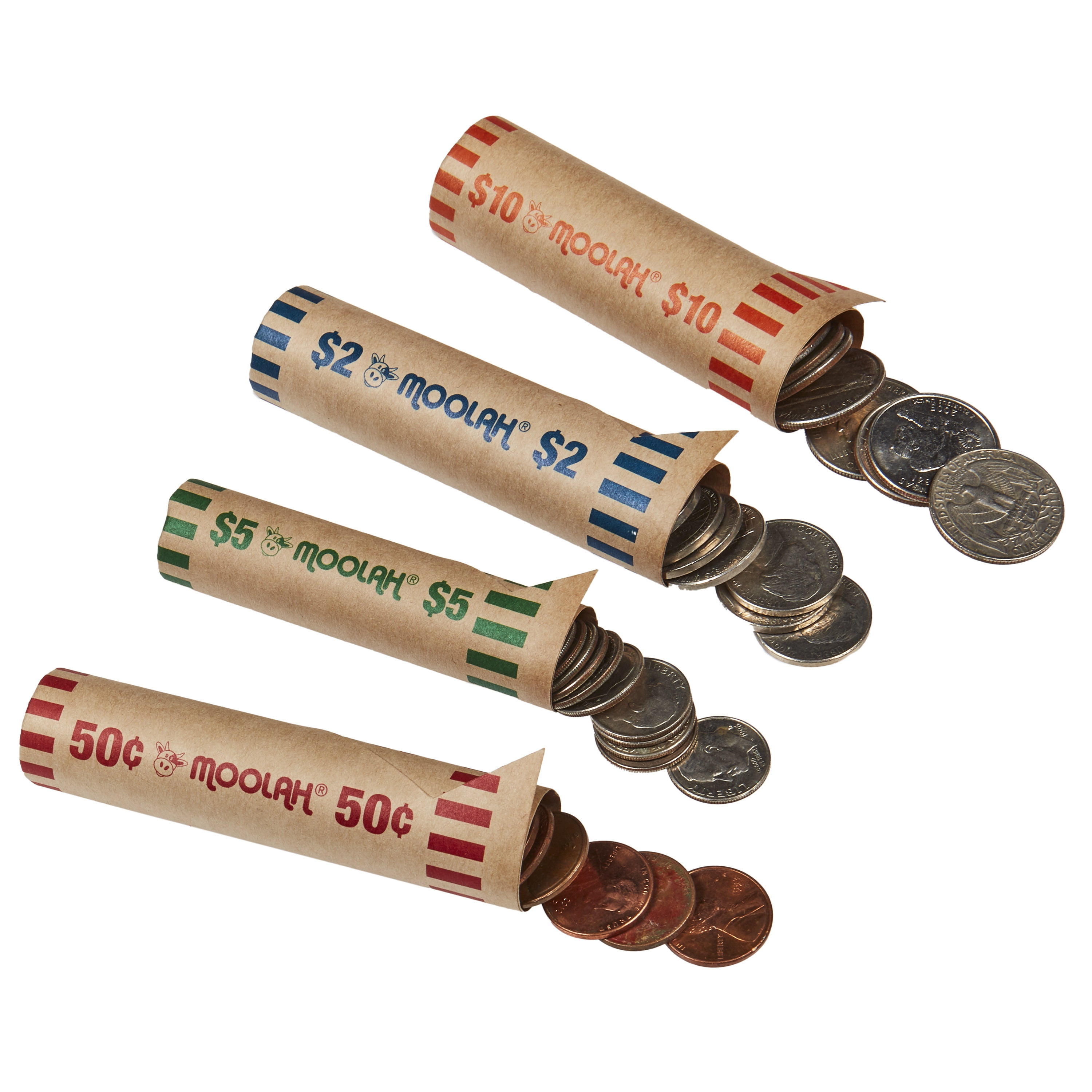 MOOLAH Preformed Assorted Coin Wrappers, 500 Count
