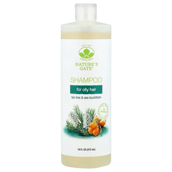 Mild By Nature (Nature's Gate), Tea Tree & Sea Buckthorn Shampoo for Oily Hair, 16 fl oz (473 ml)