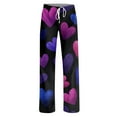 thumbnail image 4 of Hearthz Valentines Day Pj Pants Women Heart Print Women Pajama Pants Baggy Drawstring Straight Leg Women's Sleep Pants, 4 of 4
