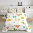 thumbnail image 2 of Feelyou Child Flower Floral Bedding Comforter Set, Cartoon Botanical Plant Twin Comforter Sets, Kawaii Princess Style Reversible Bedding Set, Luxury Bedroom Decor, 2-Piece, 2 of 8