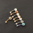 thumbnail image 5 of piezas de anillos para el ombligo de acero inoxidable con circonita cúbica y piedra de ojo de gato, 5 of 5