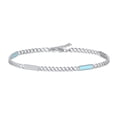 thumbnail image 2 of Open Curb Bracelet with Blue Enamel Bars, 2 of 5