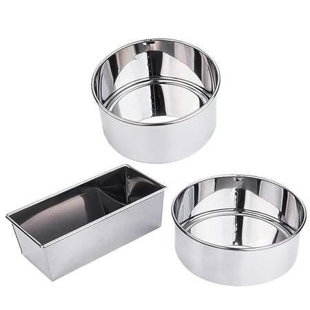 

Raindrops 3PCS DIY Stainless Steel Cake Mold Household Cake Baking Mold Chocolate Making Mould Portable Cake Bakeware for Home Kitchen Use (Large Round Mold+Small Round Mold+Rectangle Mold Silver)