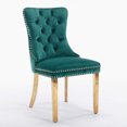 thumbnail image 5 of 2 Piece Upholstered Dining Chairs with High Tufted Back, Modern Comfy Kitchen Chairs with Nailhead Trim, Accent Side Chairs for Dining Room, Kitchen, Living Room, Green, 5 of 8