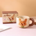 thumbnail image 3 of Taza de cerámica con dibujo de Zootopia de Disney, linda Judi Nick, taza de café, taza para parejas, regalo de Navidad, 3 of 5