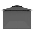 thumbnail image 2 of vidaXL Gazebo with Curtains 236.2"x117.3"x106.3" Anthracite, 2 of 10