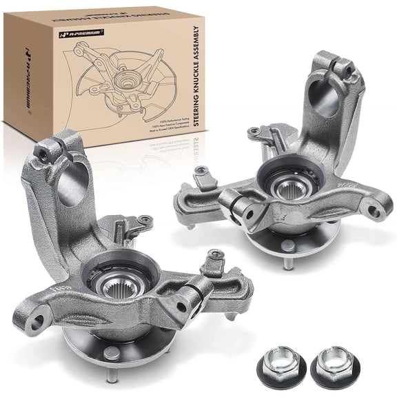 A-Premium 2 x Front Left and Right Steering Knuckle & Wheel Bearing Hub Assembly Compatible with Ford Focus 2000 2001 2002 2003 2004, Driver and Passenger Side