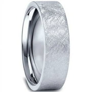Pompeii 950 Platinum Mens 6mm Flat Brushed Wedding Band (,)