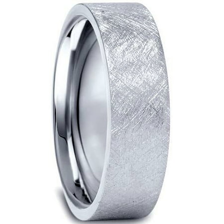 Pompeii 950 Platinum Mens 6mm Flat Brushed Wedding Band (,)