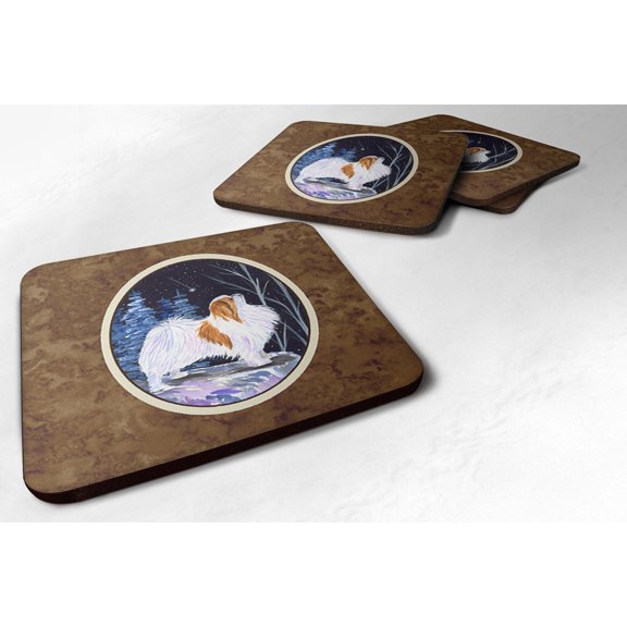 Carolines Treasures SS8363FC Starry Night Japanese Chin Foam Coaster Set of 4 3 1/2 x 3 1/2 multicolor