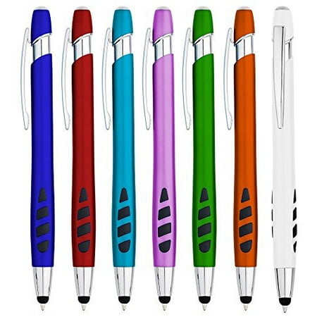 Stylus Pens - 2 in 1 Touch Screen & Writing Pen, Sensitive Stylus Tip - For Your iPad, iPhone, Kindle, Nook, Samsung Galaxy & More - Assorted Colors, 14 (Best Stylus Writing App For Ipad)
