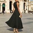 thumbnail image 3 of Morttic Women's Stylish Sleeveless Crew Neck Polka Dot A-Line Slimming Long Dress Perfect for Parties, Dates & Gifts Black，XXL, 3 of 4
