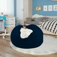 thumbnail image 2 of geerera Bean Bag Chair Cover(Cover Only,No Filler),Oversized Round Soft Fluffy PV Velvet Washable Lazy Sofa Bed Cover, Living Room Bedroom Furniture Outside Cover 53x26 inch, 2 of 5
