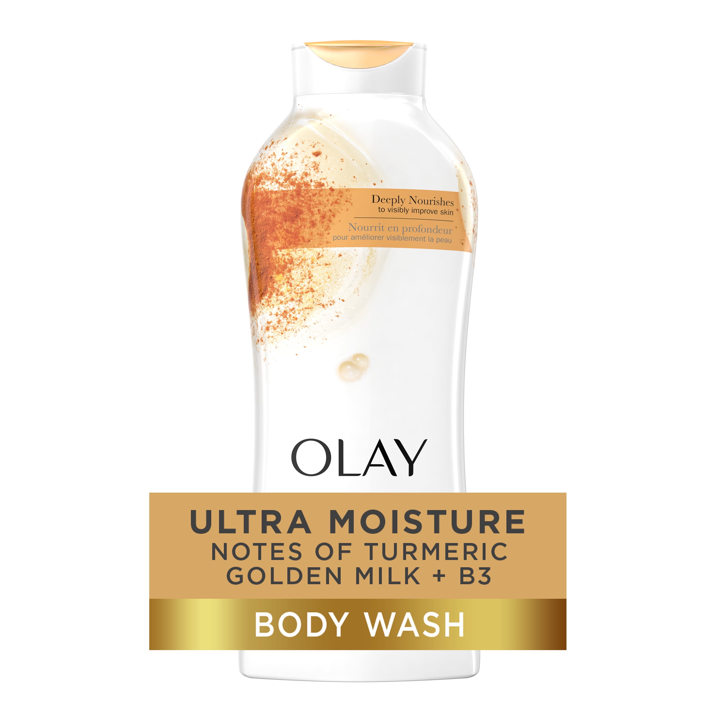 Olay Ultra Moisture Body Wash with Notes of Turmeric Golden Milk, 22 fl oz