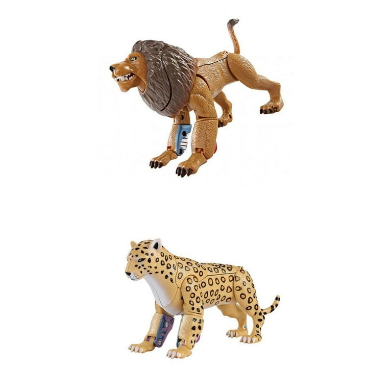 2pcs Lovely Animal Cheetah Lion Robot Toy Pretend Play Gift for Kids Children Playset