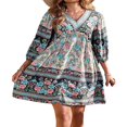 thumbnail image 1 of Femmes Été Décontracté Bohème Robe Ethnique Style Floral Robe d'Impression, 1 of 7