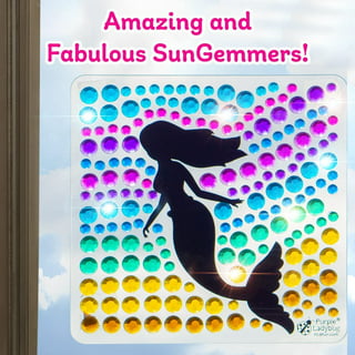Purple Ladybug SUNGEMMERS Extra Large Rainbow Suncatcher Window Art Kit - Great 6 Year Old Girl Gifts Idea - Big Gem 5D Diamond Painting Kit