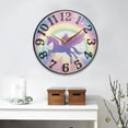 thumbnail image 4 of Beautiful Rainbow Unicorn Wall Clock 12 Inch Silent Non Ticking Battery Operated Easy to Read for Kitchen Living Room, 4 of 8