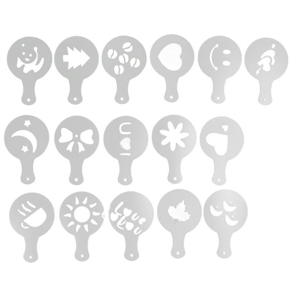 Coffee Stencil Template,16PCS Coffee Stencils Multipurpose Coffee Painting Stencils Cake Decorating Stencils Class Leading Features