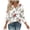 White, variant on Women Fall Clothes V Neck Hippie Tie Dye 3/4 Sleeve Top Tees Tshirts Fall Blouse Fall Fashion Must Haves My Items