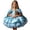 Sky Blue, variant on Girls Satin Mini Princess Dresses Cape Sleeve Neck Ruffle Tiered Gowns for Wedding Birthday Party Evening Ceremony Red 12-13 Years