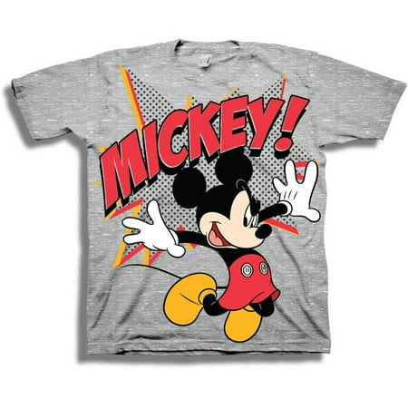 Disney Mickey Mouse "Mickey!" Action Boys' Juvy Short Sleeve Graphic Tee T-Shirt