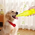 thumbnail image 3 of Rubber Dog Chew Toy - Water Bottle Shape with Tennis Ball, Squeaker - for Teeth Grinding, Interactive Play, 3 of 5