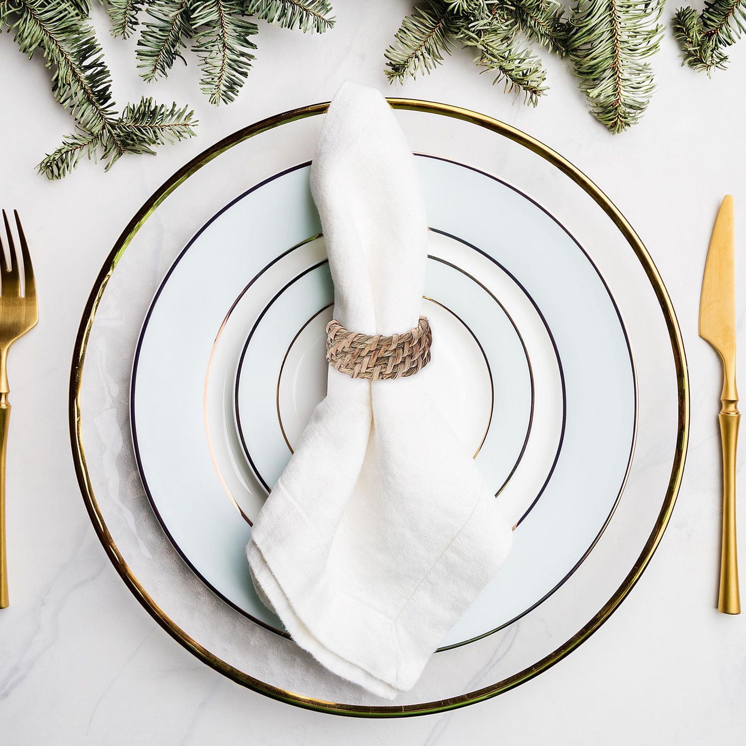 Brown Jute Napkin Ring - Set of 6