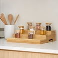 thumbnail image 2 of mDesign Bamboo Wood Expandable Spice Rack Adjustable Organizer - Natural, 2 of 8