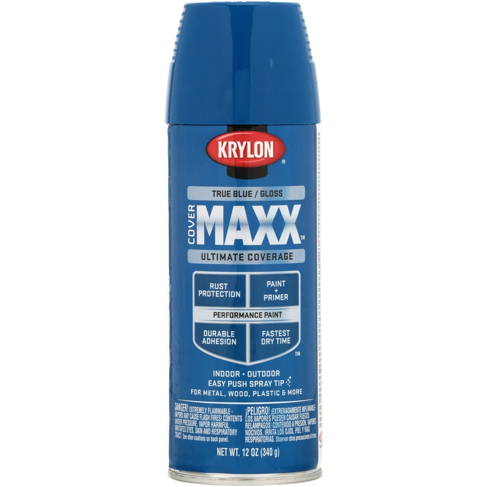 Krylon COVERMAXX Gloss Spray Paint, True Blue, 12 Oz.
