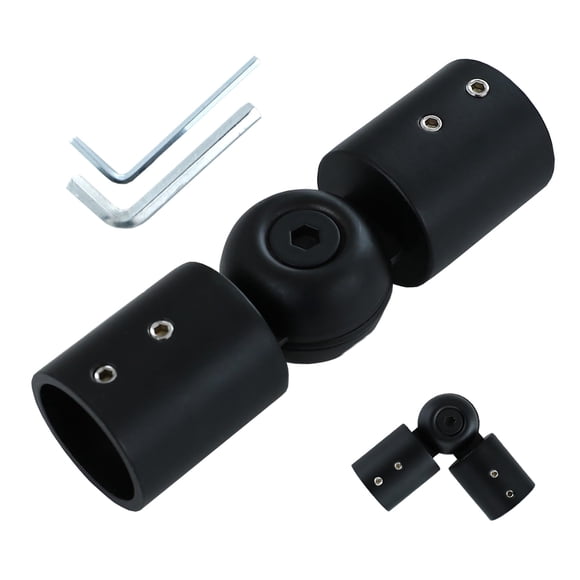 Conector para barra de cortina Elifel, negro, 1 unidad