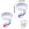 thumbnail image 3 of 2-Pack 360° RGB Wall Lights with Remote – Battery Operated Adhesive Mood Lights, 13 Colors & Timer for Bedroom, Stairs, Closet (No Drill, 3 Modes), 3 of 6