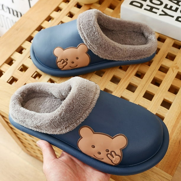 Zapatillas de algodón impermeables de invierno para hombres y mujeres, zapatos cálidos de felpa para interiores, zapatillas de algodón para parejas al aire libre Wmkox8yii hj789