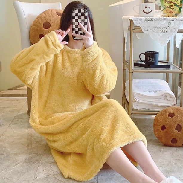 Conjunto de pijama de felpa Jacquard de manga larga para mujer, ropa de dormir de longitud media de estilo dulce para otoño e invierno, ropa exterior de talla grande para el hogar